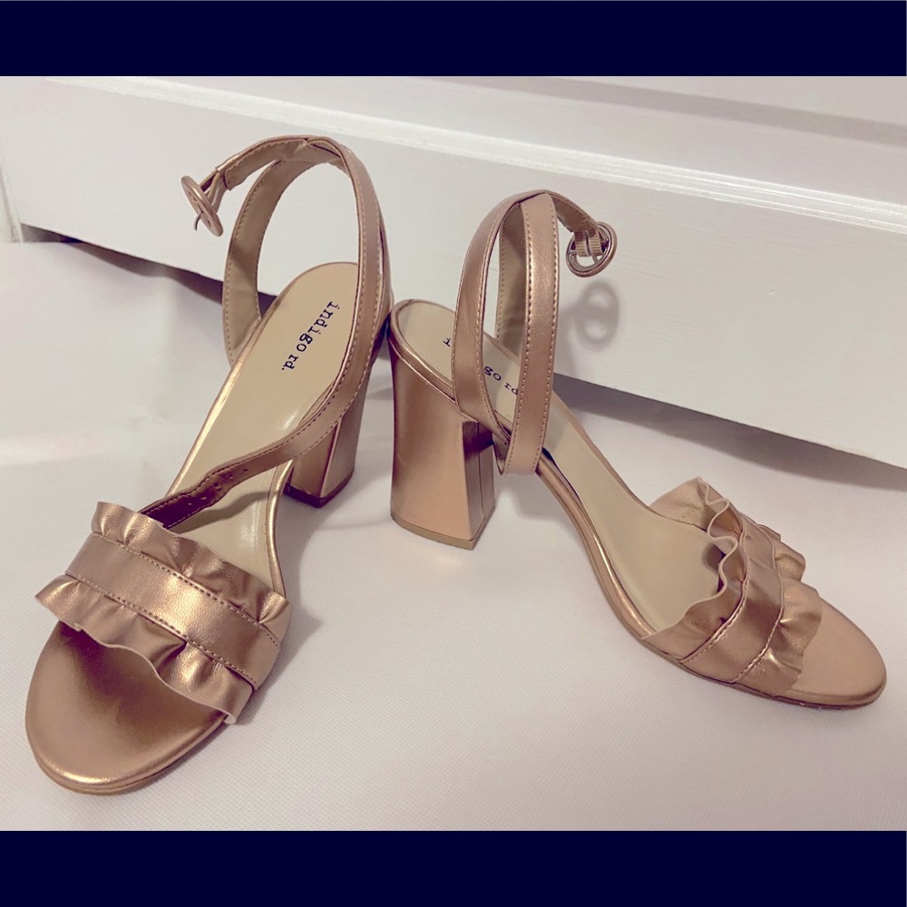 Copper chunky heels